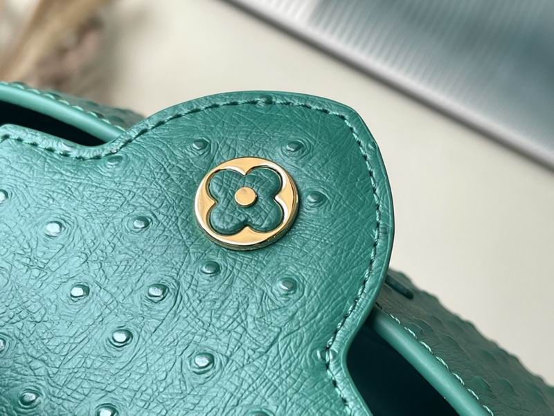 Capucines M95393绿 蓝色鸵鸟21x14x8cm gf (17)