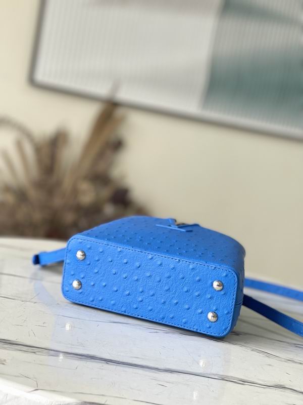 Capucines M95393绿 蓝色鸵鸟21x14x8cm gf (3)