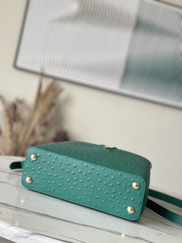 Capucines M95393绿 蓝色鸵鸟27x21x10cm gf (11)