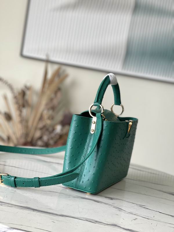 Capucines M95393绿 蓝色鸵鸟27x21x10cm gf (12)