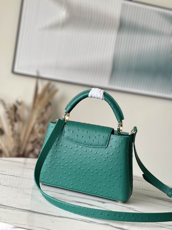 Capucines M95393绿 蓝色鸵鸟27x21x10cm gf (13)