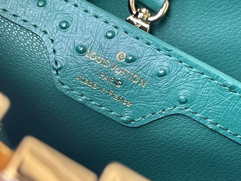 Capucines M95393绿 蓝色鸵鸟27x21x10cm gf (14)