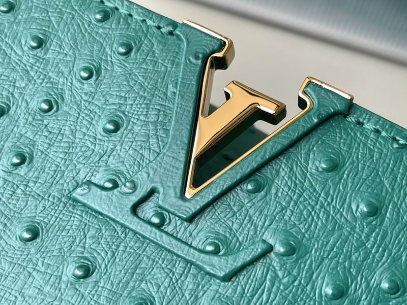 Capucines M95393绿 蓝色鸵鸟27x21x10cm gf (15)