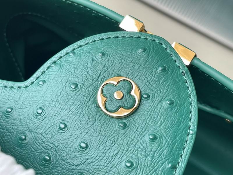 Capucines M95393绿 蓝色鸵鸟27x21x10cm gf (16)