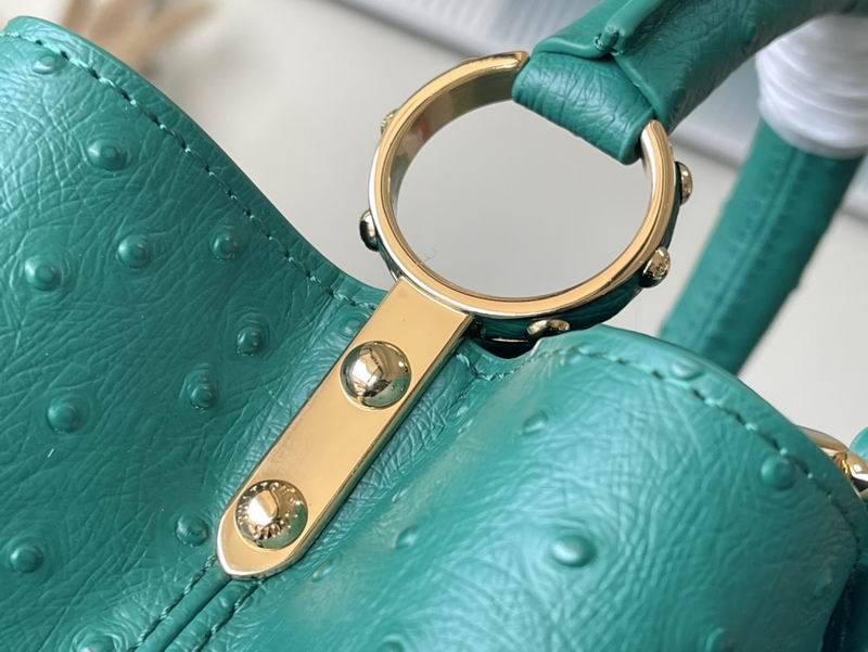 Capucines M95393绿 蓝色鸵鸟27x21x10cm gf (17)