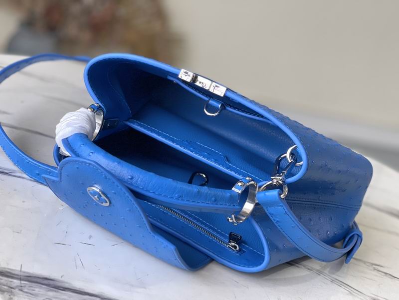 Capucines M95393绿 蓝色鸵鸟27x21x10cm gf (9)