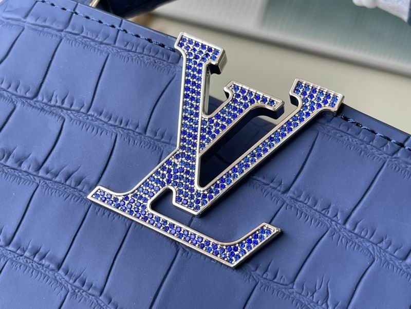 Capucines N93163雾蓝鳄鱼纹21x14x8cm gf (7)