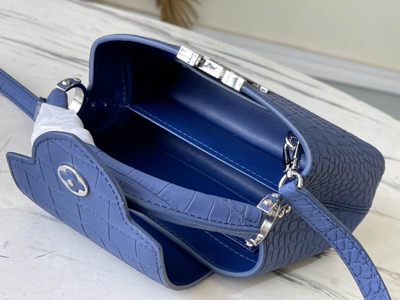 Capucines N93163雾蓝鳄鱼纹21x14x8cm gf (9)