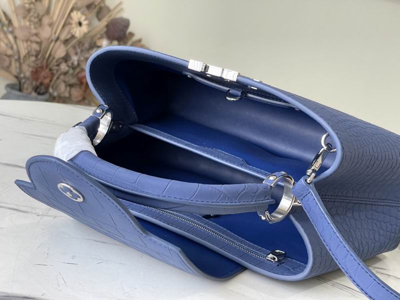 Capucines N93163雾蓝鳄鱼纹31x20x11cm gf (9)