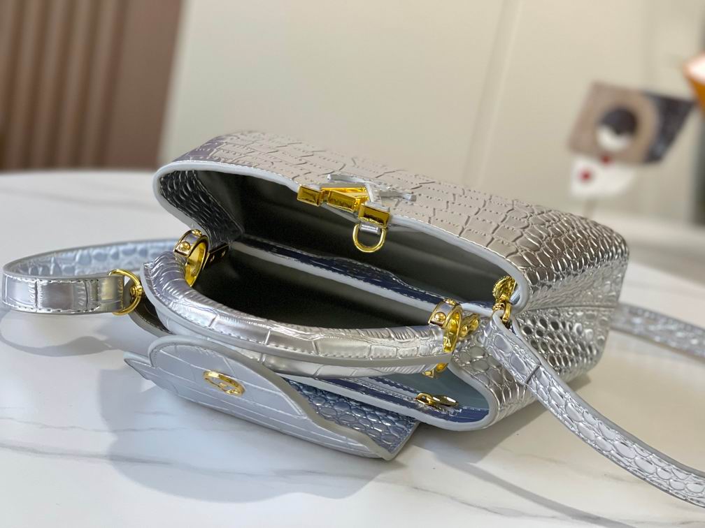 N92173复古银色鳄鱼纹27x18x9cm cs (9)