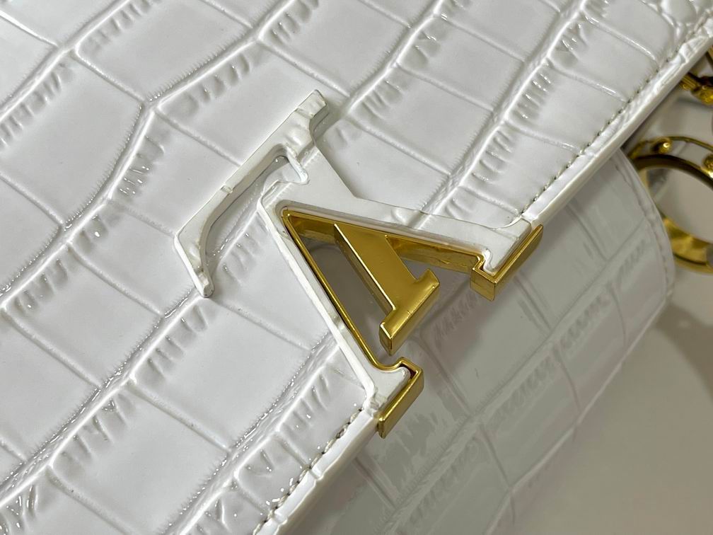 N92967复古白色鳄鱼纹31.5x20x11cm cs (5)