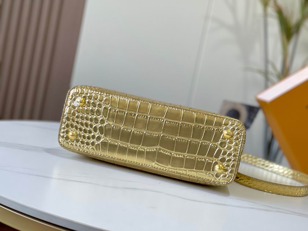 N92967复古金色鳄鱼纹31.5x20x11cm cs (4)