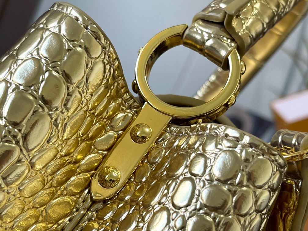 N92967复古金色鳄鱼纹31.5x20x11cm cs (5)