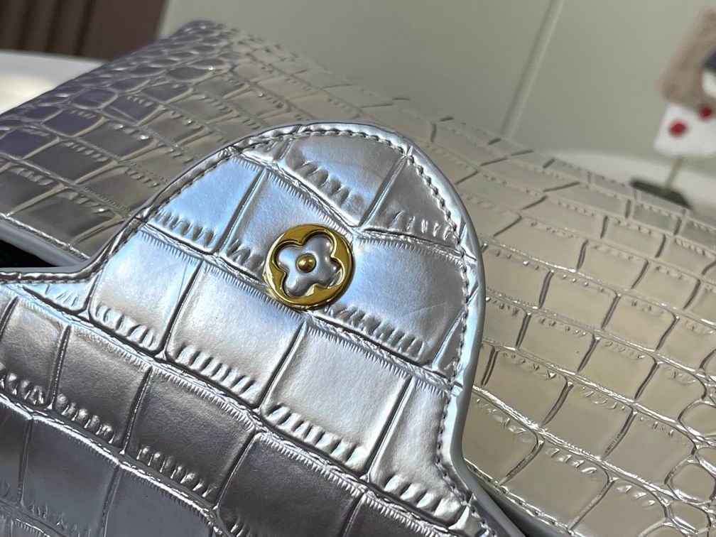 N92967复古银色鳄鱼纹31.5x20x11cm cs (7)