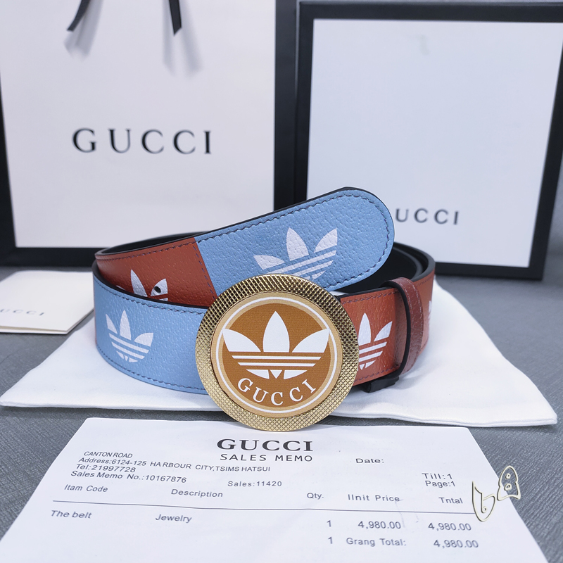 Gucci belt 38mmX80-125cm lb (9)
