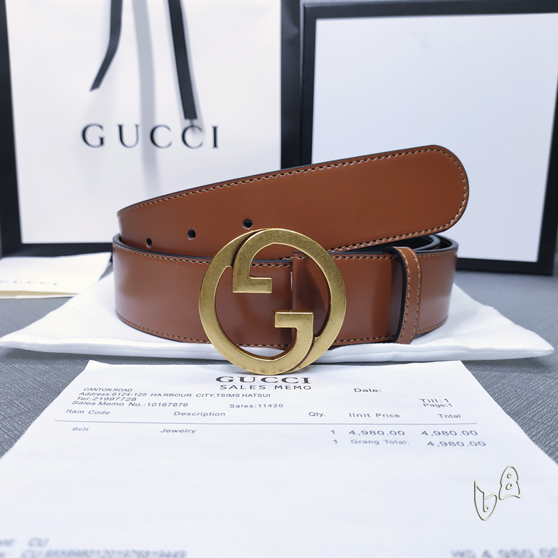 Gucci belt 38mmX80-125cm lb  (12)