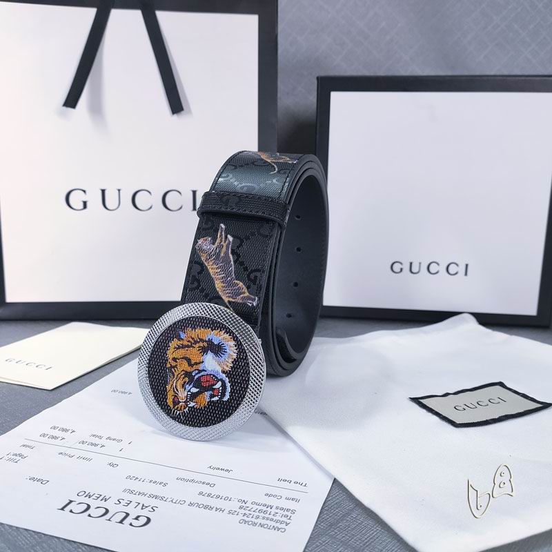 Gucci belt 38mmX80-125cm lb  (2)
